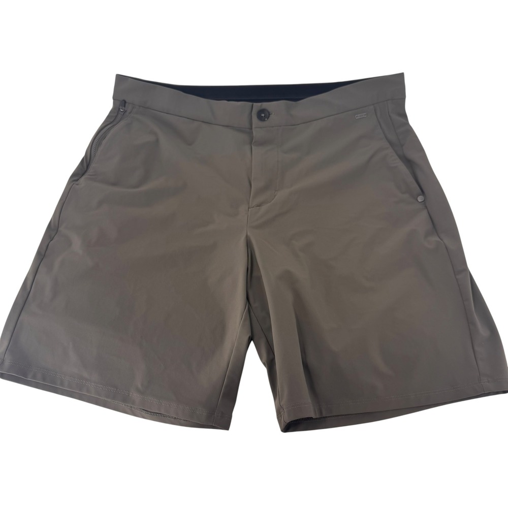 Vuori Aim Shorts Mens XL Dark Oregano Green Technical Chino Stretch Golf V352 - Picture 2 of 10